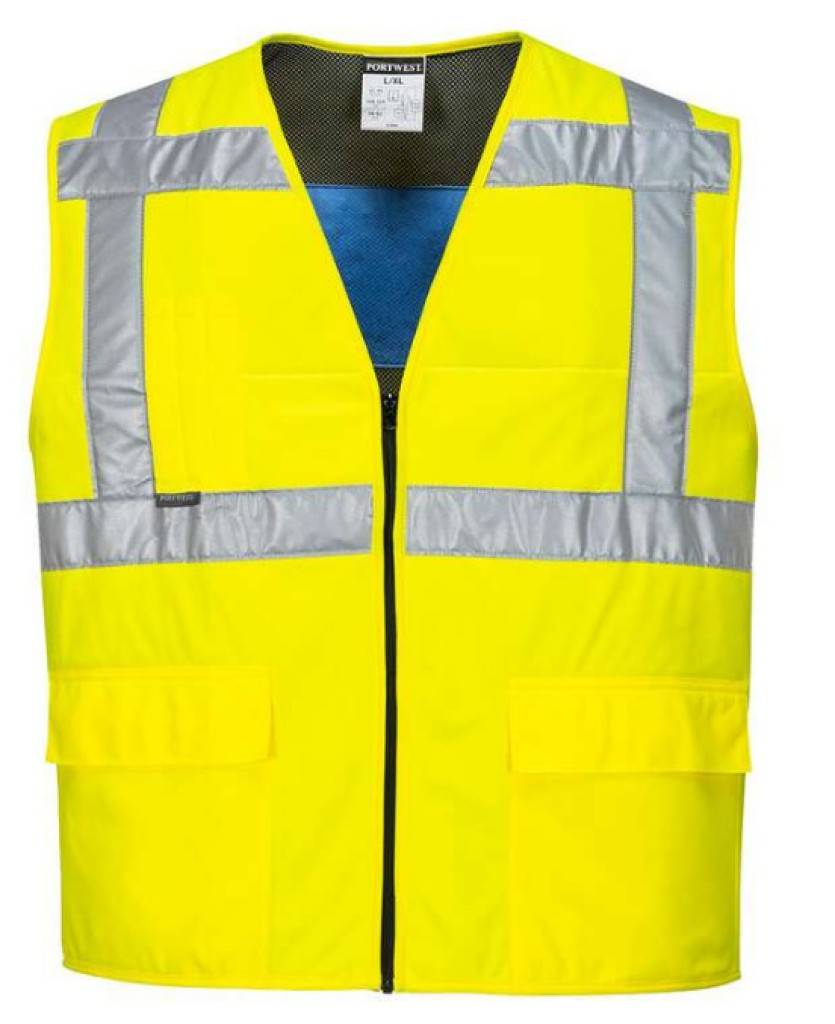 PORTWEST Warnschutz Kühlweste gelb Gr. L/XL Arbeitsweste