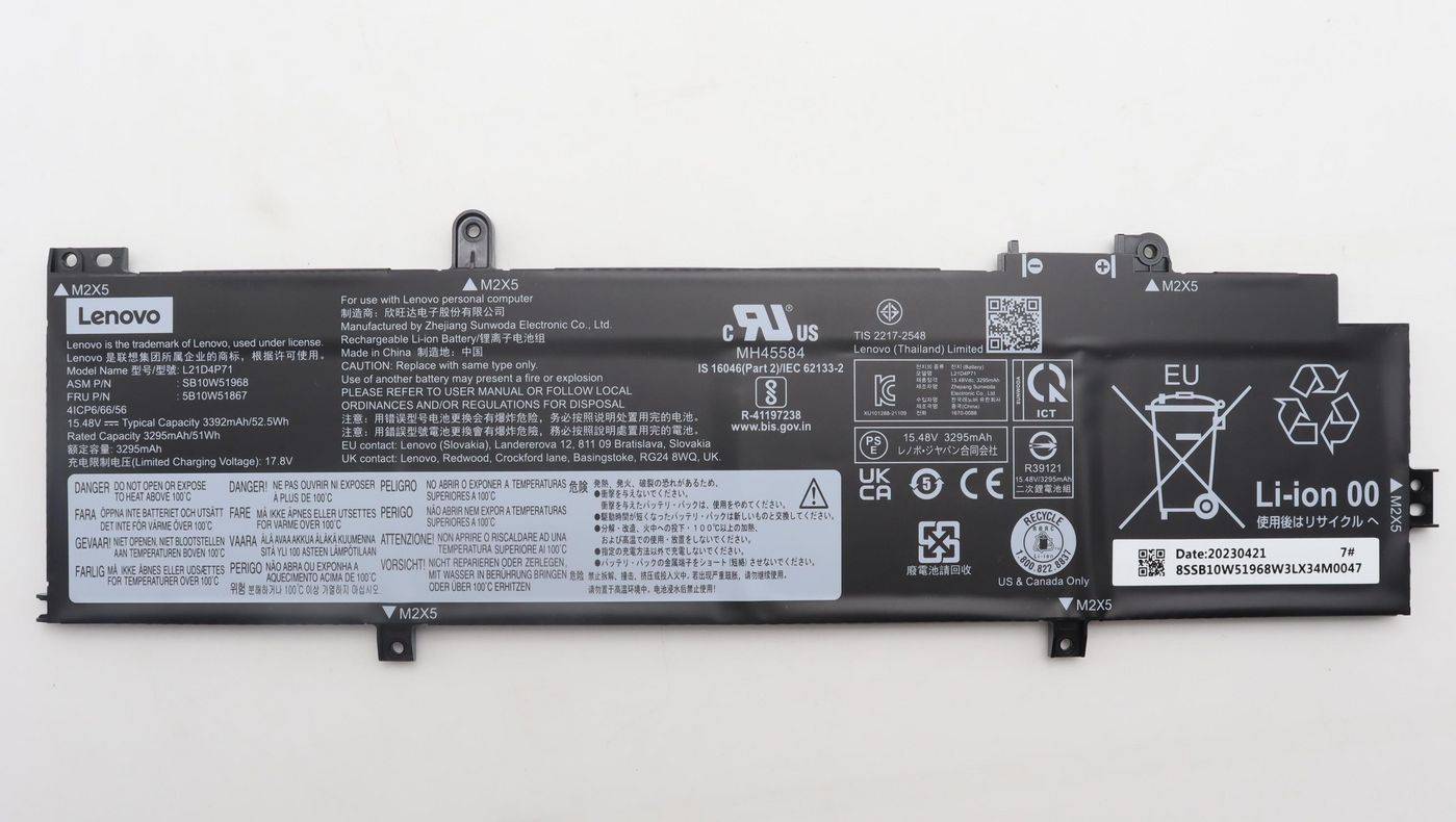 Lenovo BATTERY Internal 4c 52.5Wh LiIon SD/C LiIon,SD/C