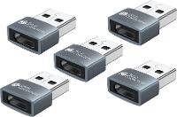 Good Connections Adapter USB 2.0 Stecker A an USB-C Buchse Aluminiumgehäuse grau 5er-Set Grau 5er