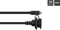 Industrie-Steckverbinder S1 - USB 3.2 Gen. 2 Kabel, Stecker C™ an Einbaubuchse C™, M16, IP65/67, 1m, Good Connections®
