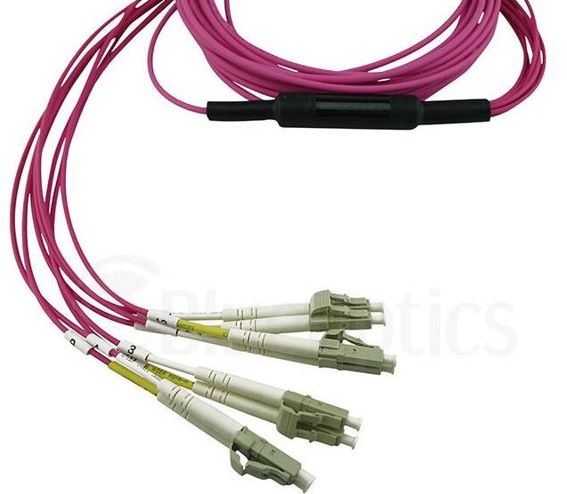 BLUEOPTICS - 3HE13896AA-1 kompatibles MPO-4xLC Multimode OM4 Patchkabel 1 Meter