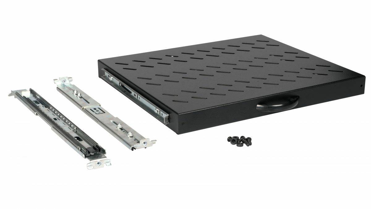 19" Fachboden aus. für Serverschränke 60cm 1U schwarz