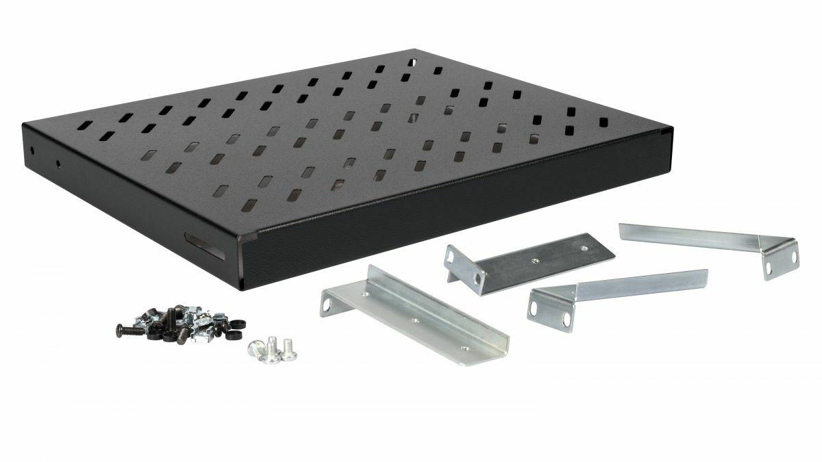 Equip Fachboden variabel 19" für Serverschränke 1U 35cm sw - 0,35 m