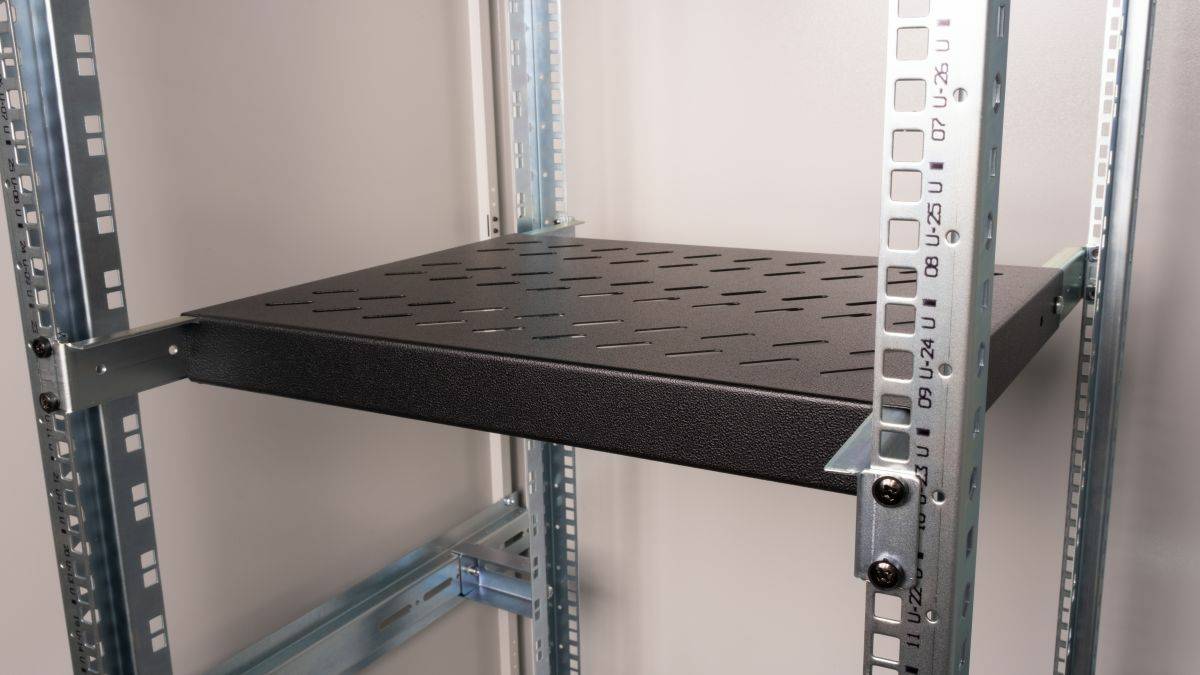 Equip Fachboden variabel 19" für Serverschränke 1U 35cm sw - 0,35 m
