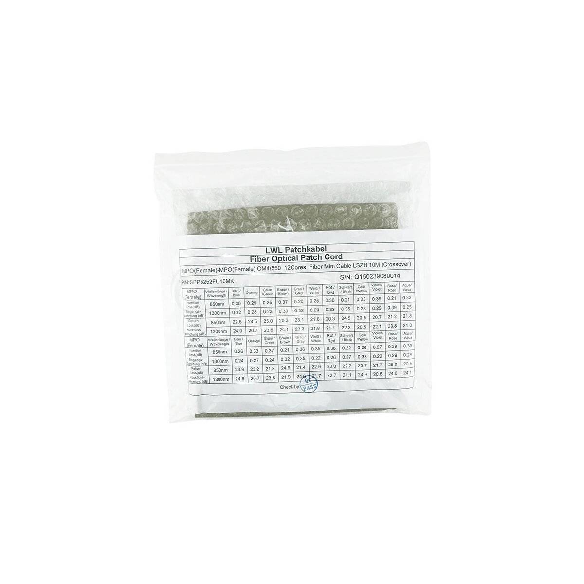 BLUEOPTICS - AV2A kompatibles MPO-MPO Multimode OM4 Patchkabel 30 Meter