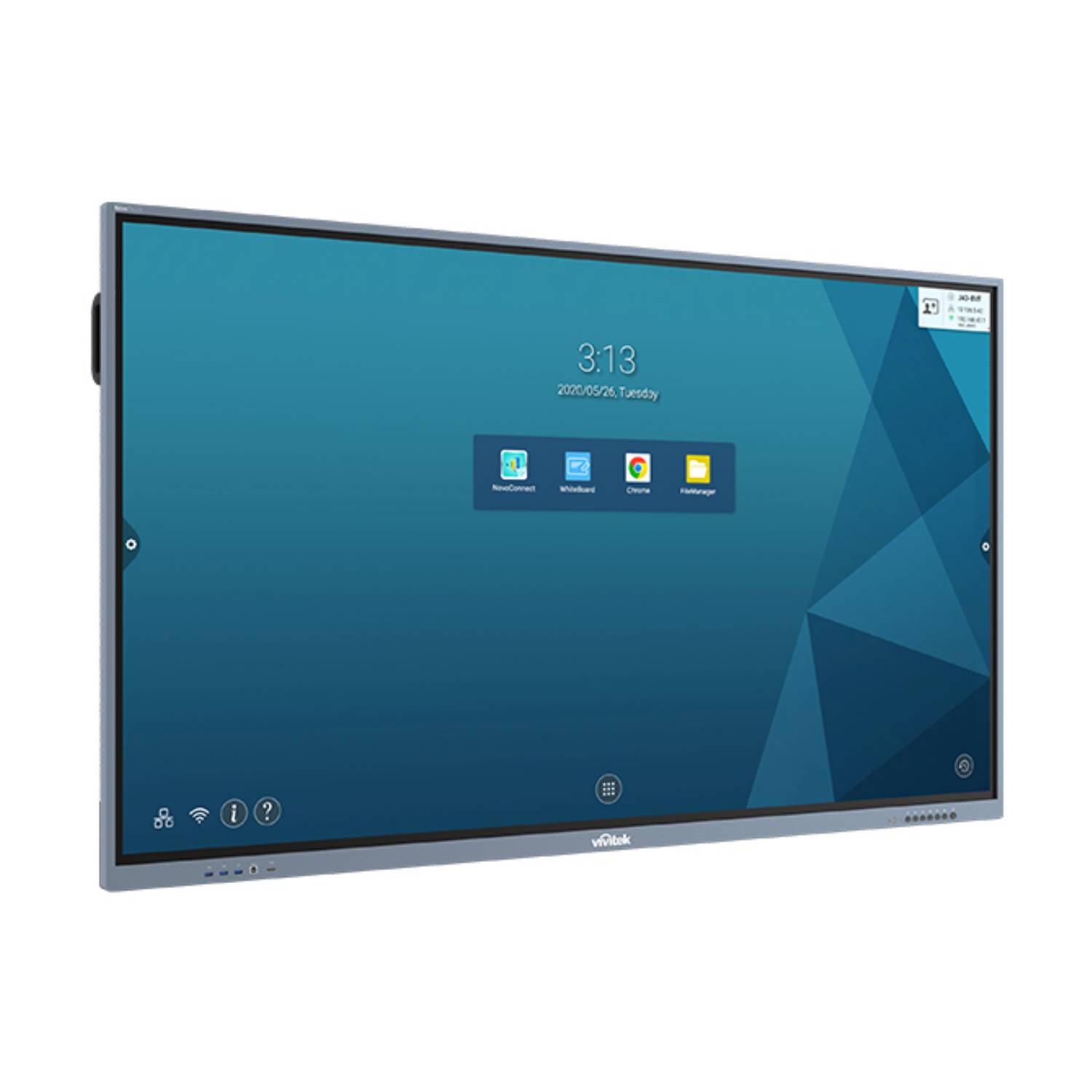 Vivitek NovoTouch EK755i Interaktives Whiteboard 190,5 cm (75") 3840 x 2160 Pixel Touchscreen Grau USB