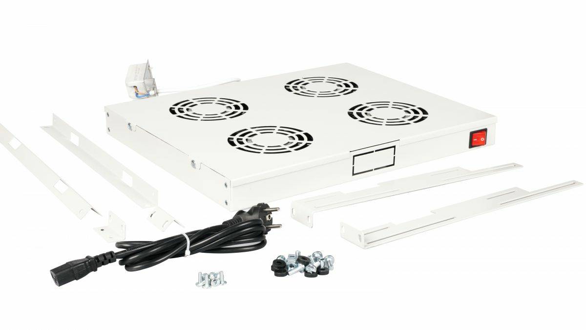 Equip Lüfter 19', 1HE, 4 Lüfter, RAL7035 Grau Multimedia-Technik 19 Zubehör