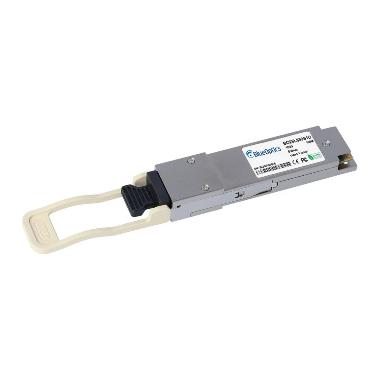 BlueOptics Atto QSFP-0100-R10 BlueOptics BO28L859S1D QSFP28 Transceiver, 100GBASE-SR4, Multimode