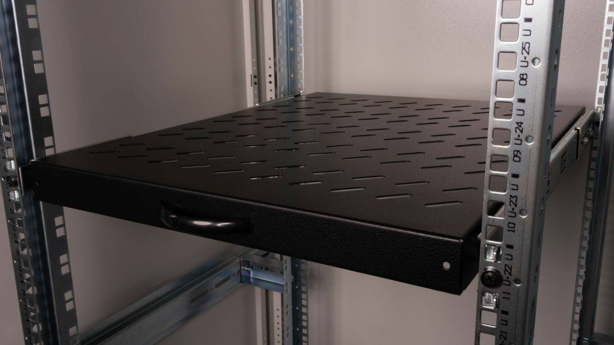 Equip 19" Fachboden aus. für Serverschränke 80cm 1U schwarz