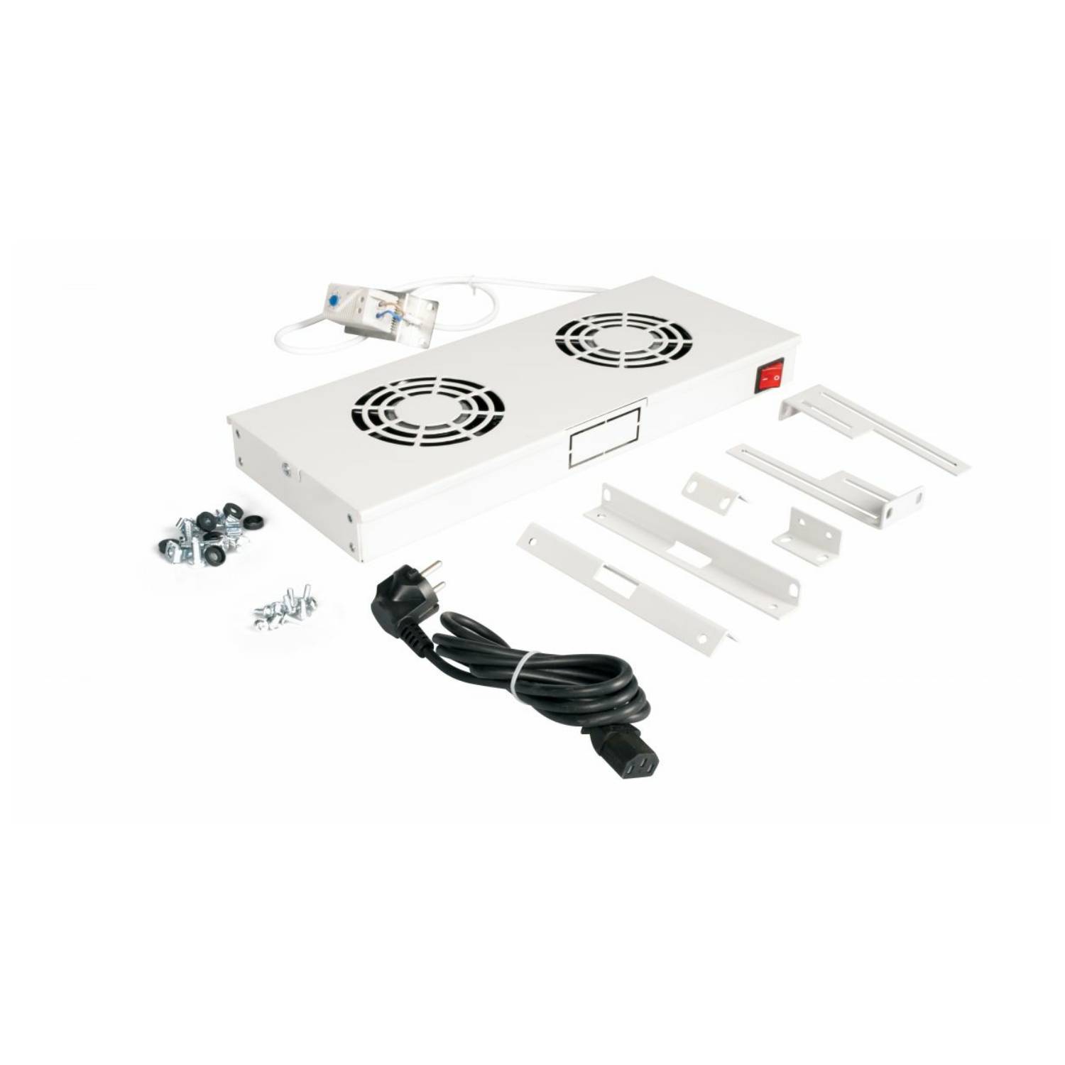Equip Lüfter 19', 1HE, 2 Lüfter, RAL7035 Grau Multimedia-Technik 19 Zubehör