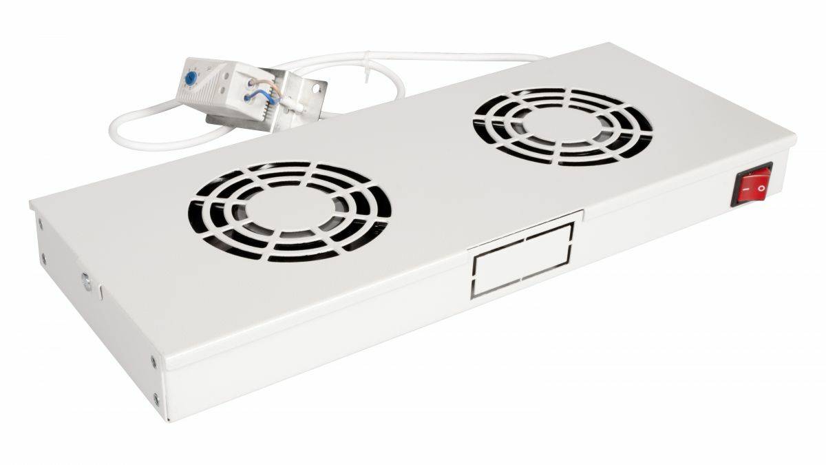 Equip Lüfter 19', 1HE, 2 Lüfter, RAL7035 Grau Multimedia-Technik 19 Zubehör