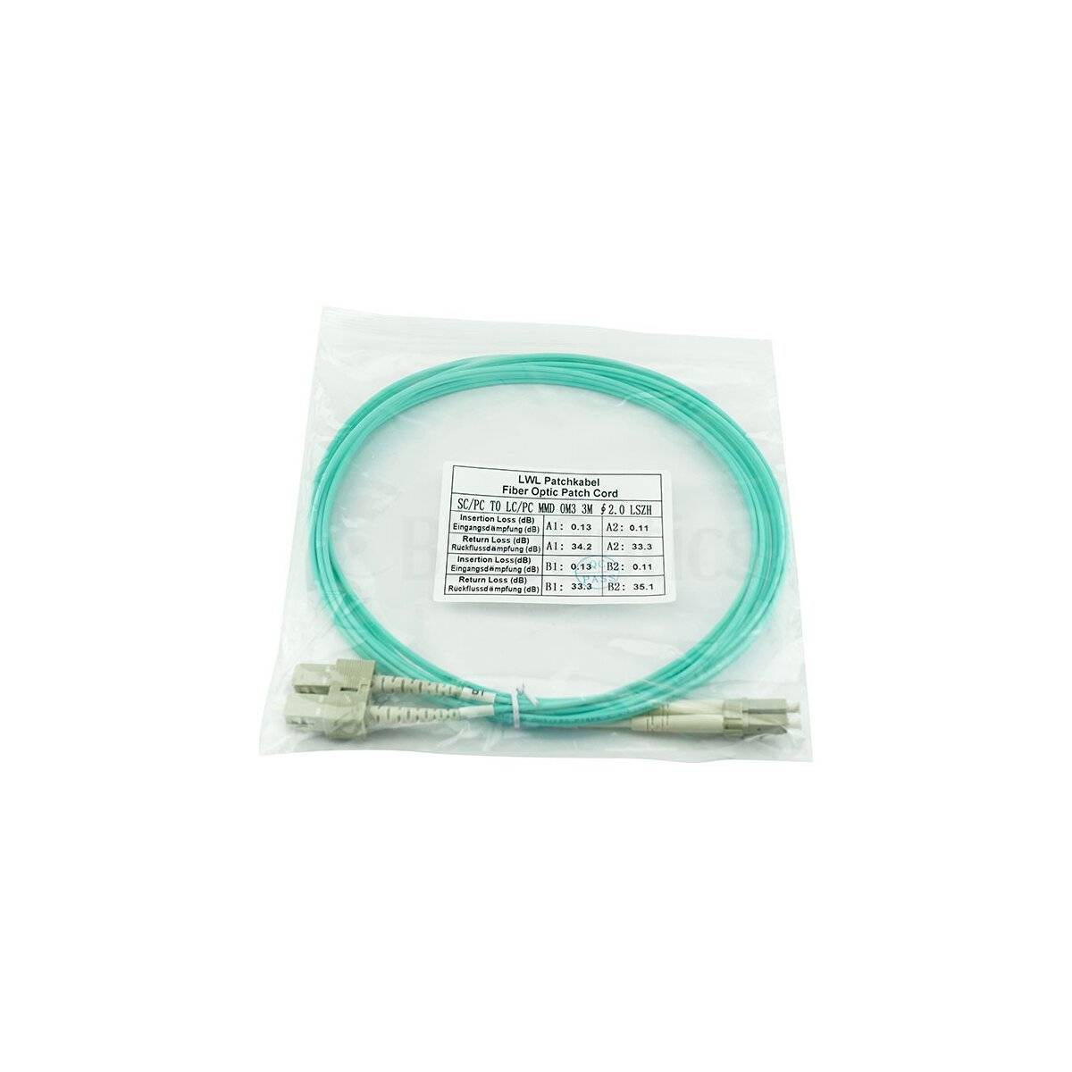 BlueOptics 055702T512000007.5M kompatibles LC-SC Multimode OM3 Patchkabel 7.5 Me