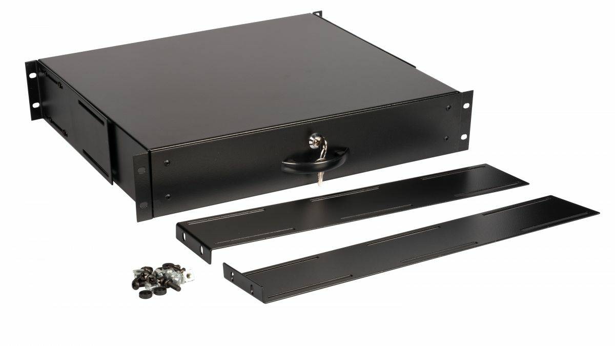Equip 19" Schublade für Serverschränke abschl. 2U RAL9005
