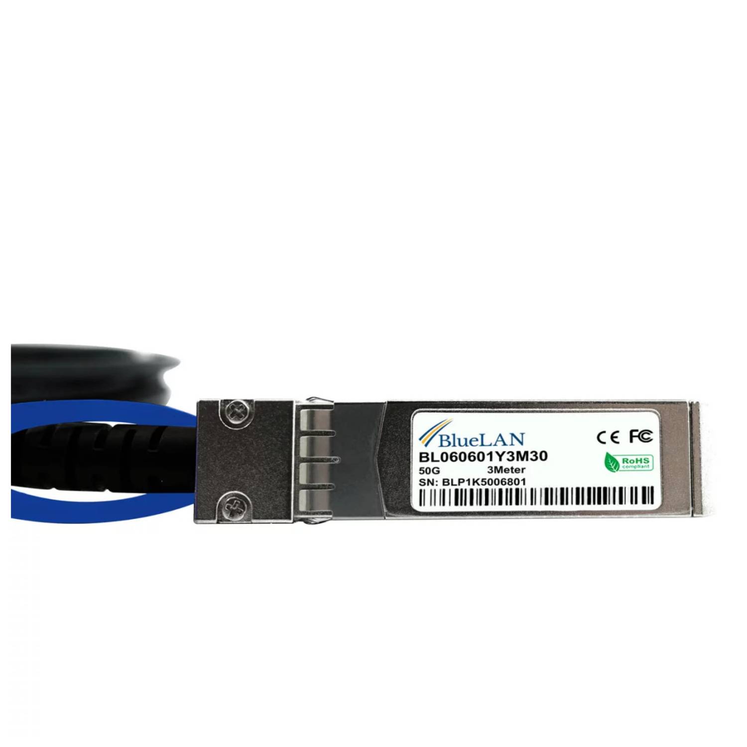 BlueOptics Fortinet FN-CABLE-SFP56-DAC-L1 BlueLAN BL060601Y1M30 50GBASE-CR passives SFP56 auf SFP56 Direct Attach Kabel