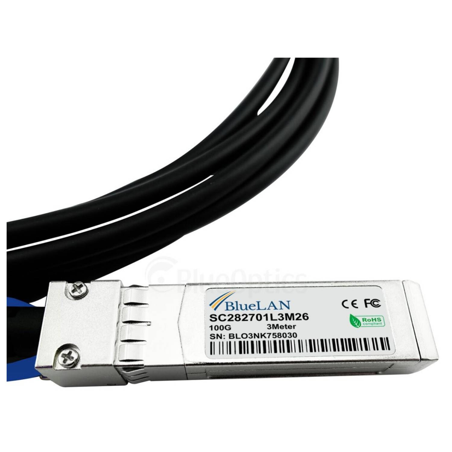 BLUEOPTICS - XQ+BC0003-XS+ kompatibles BlueLAN QSFP28 DAC SC282701L3M26