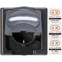 Heinrich Kopp Schutzkontakt-Steckdose AP-FR Steckdose1f. BlueElectric anthrazi