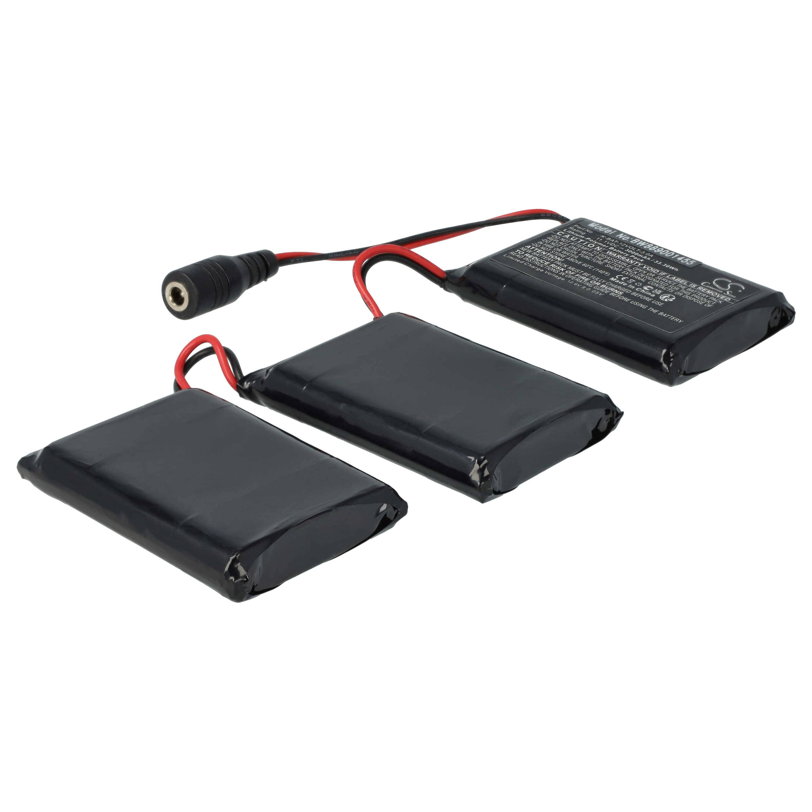 vhbw Akku Ersatz für Macna K-BAT-12VOLT-3.0A für beheizbare Handschuhe (3000 mAh, 11,1 V, Li-Polymer)