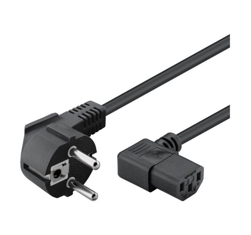 MicroConnect Power Cord CEE 7/7 - Angled C15 1,5m black Power Cord Schuko Angled - Angled C15, 1,5m black