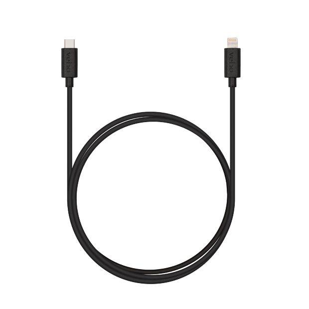 Veho VCL-005-MFI-C-1M, 1 m, Lightning, USB C, Männlich, Männlich, Schwarz