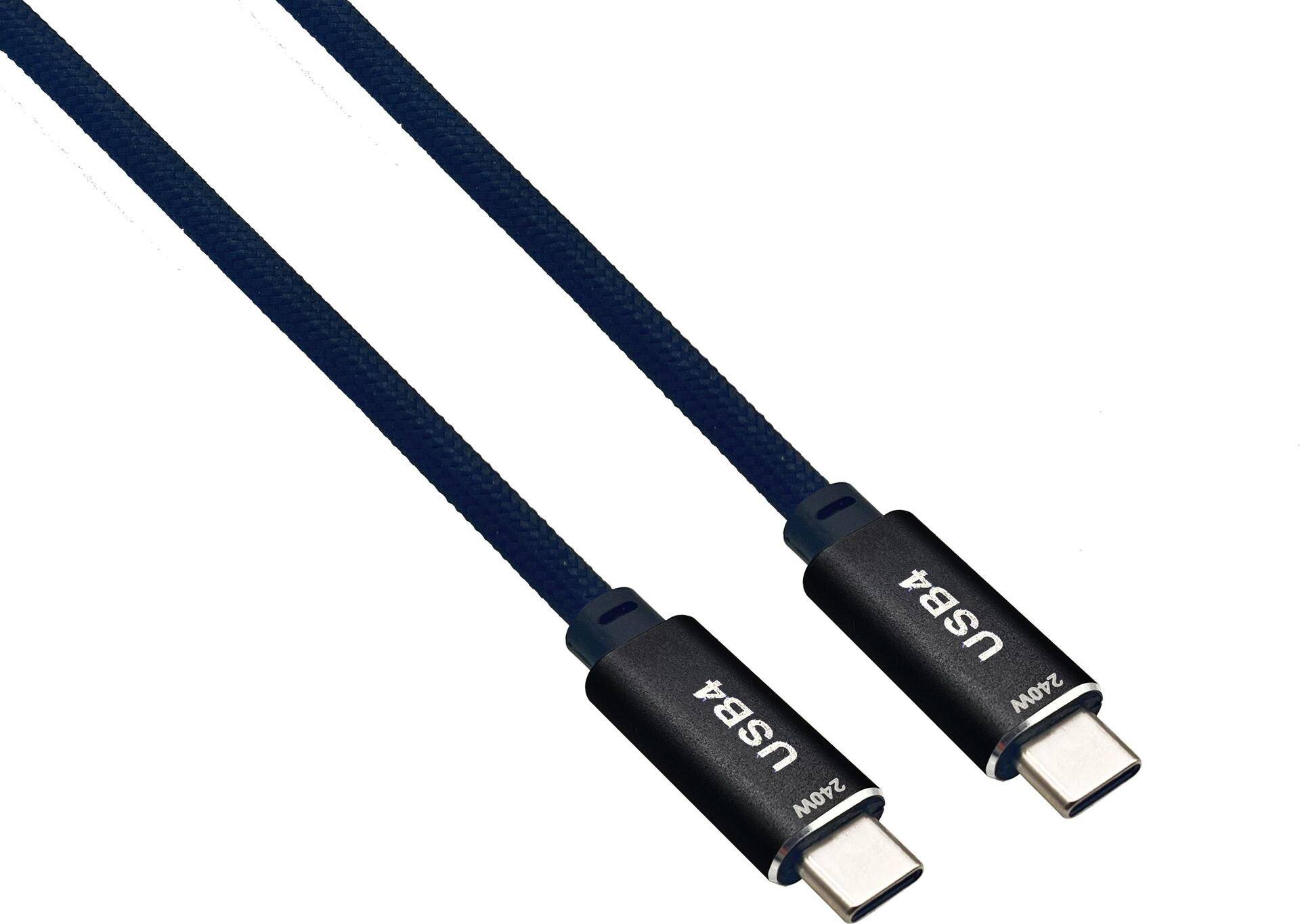 Helos 372340 Anschlusskabel USB 4 40 Gbps 240W Typ-C schwarz