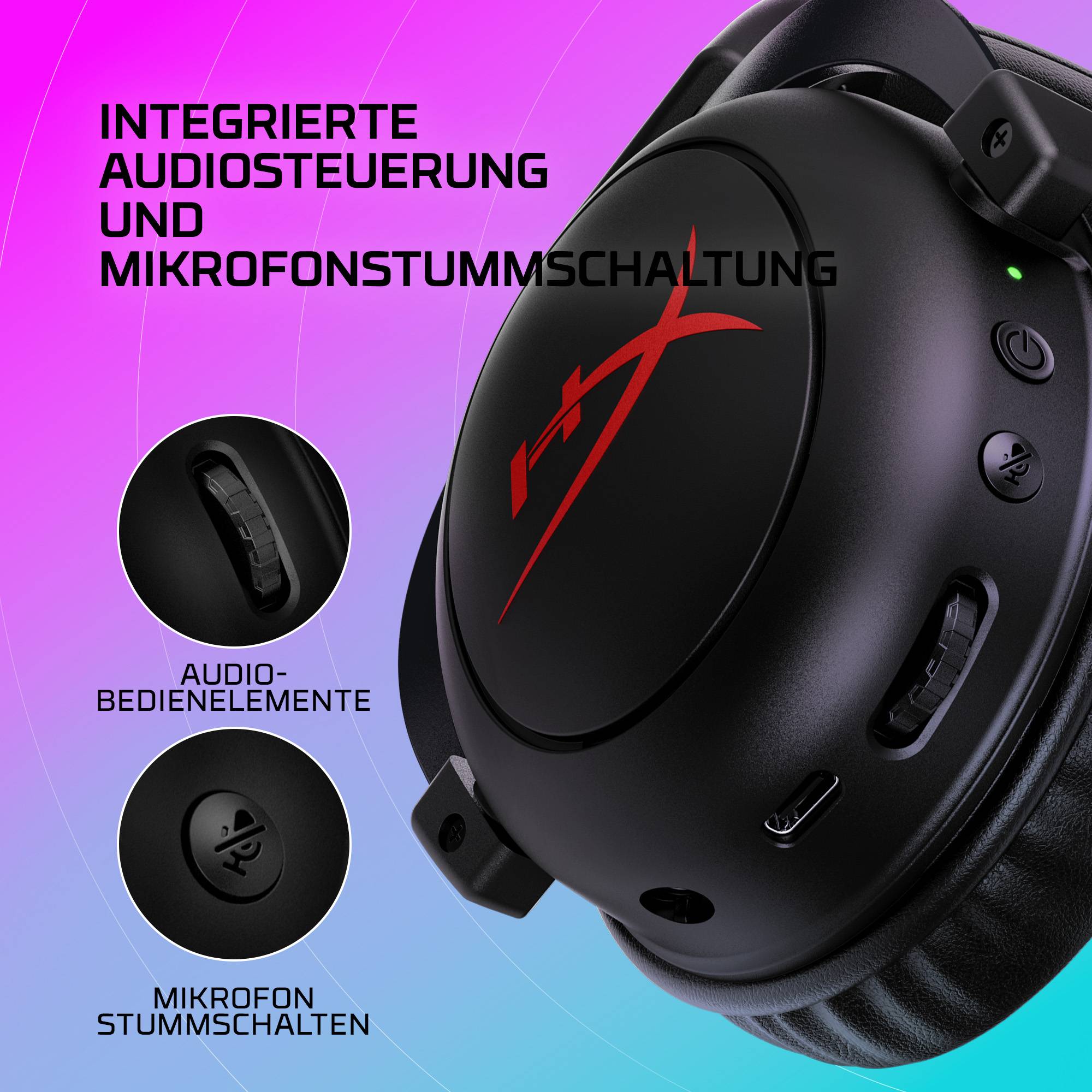 HP HyperX Cloud II - Headset - ohrumschließend - 2,4 GHzkabellos - USB - 3,5 mm