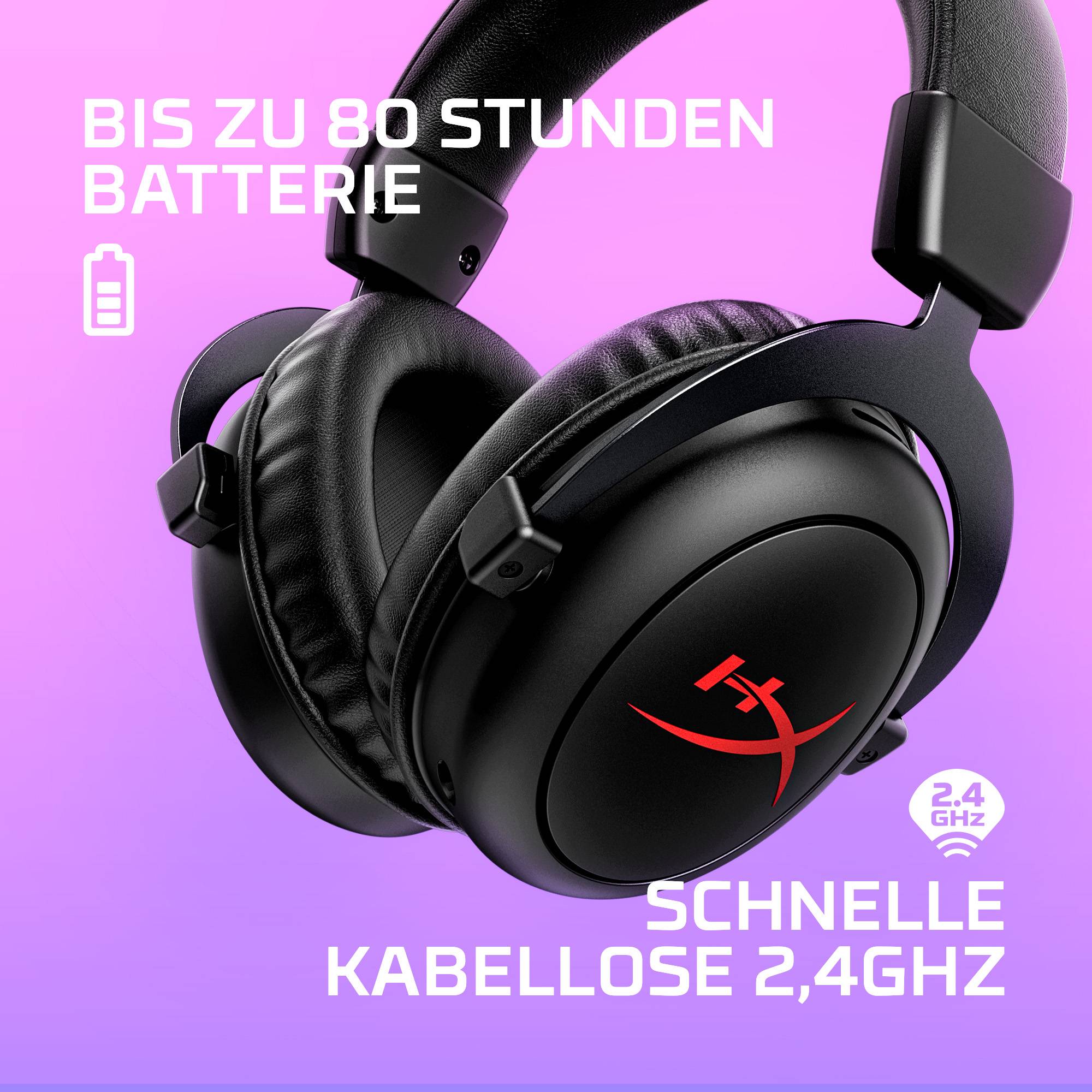 HP HyperX Cloud II - Headset - ohrumschließend - 2,4 GHzkabellos - USB - 3,5 mm
