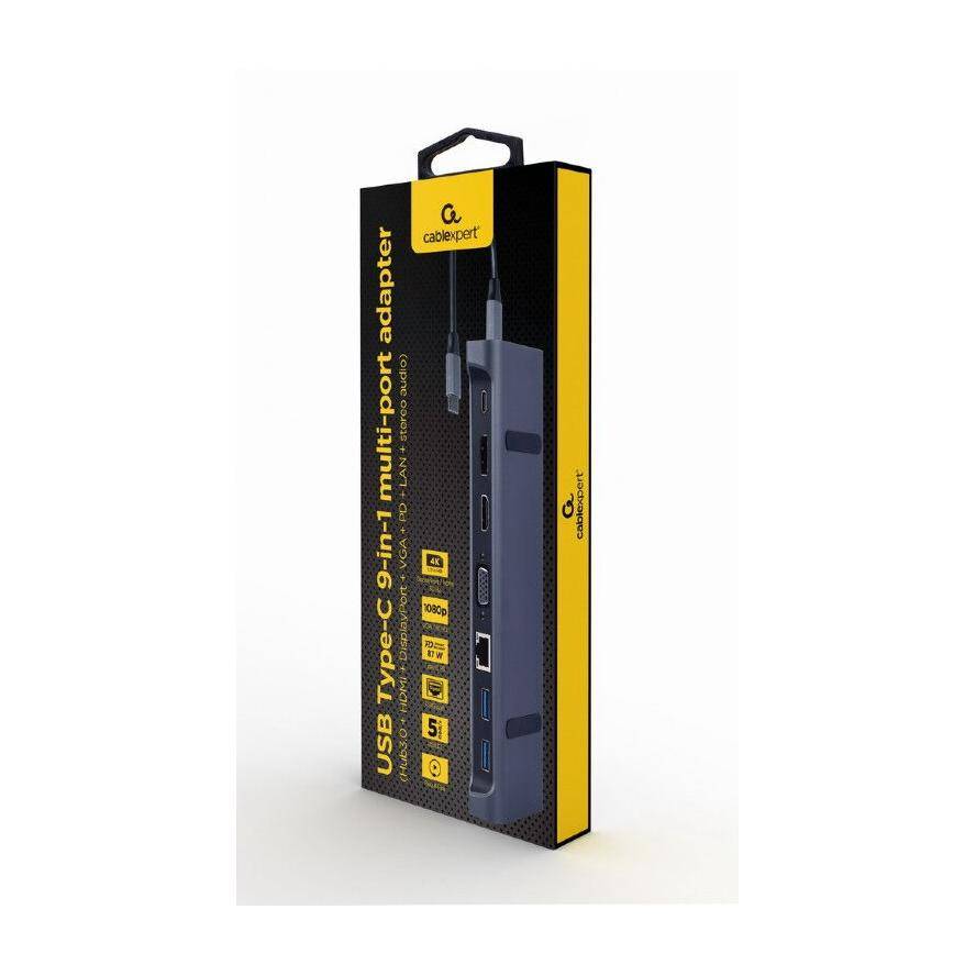 GEMBIRD - Cablexpert A-CM-COMBO9-02 - Dockingstation - USB-C 3.1