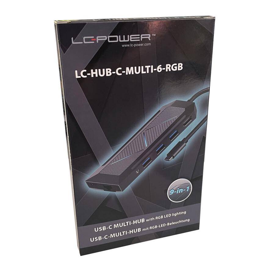 LC-Power Hub LC-Hub-C-Multi-6-RGB black - Schwarz