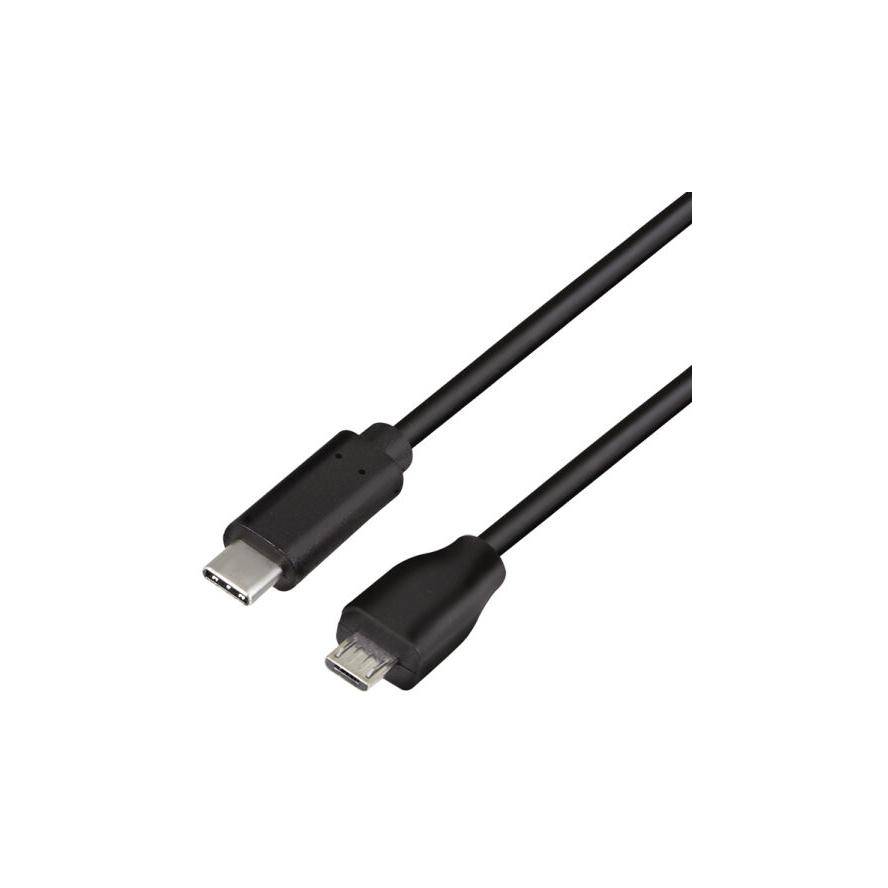Logilink USB 2.0 Kabel, C/M zu Micro-USB/M 0,5m schwarz Multimedia-Technik USB-Kabel