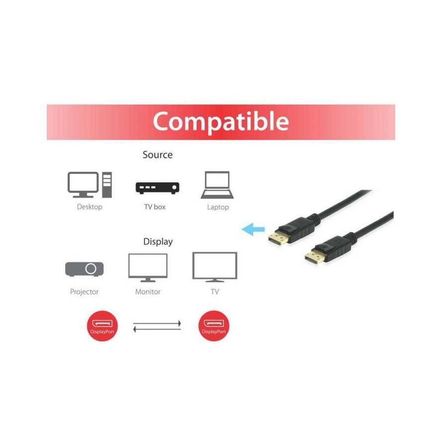 Equip Displayport 1.4 Kabel - 5.0m - 5 m - DisplayPort - DisplayPort - Männlich - Männlich - 7680 x 4320 Pi