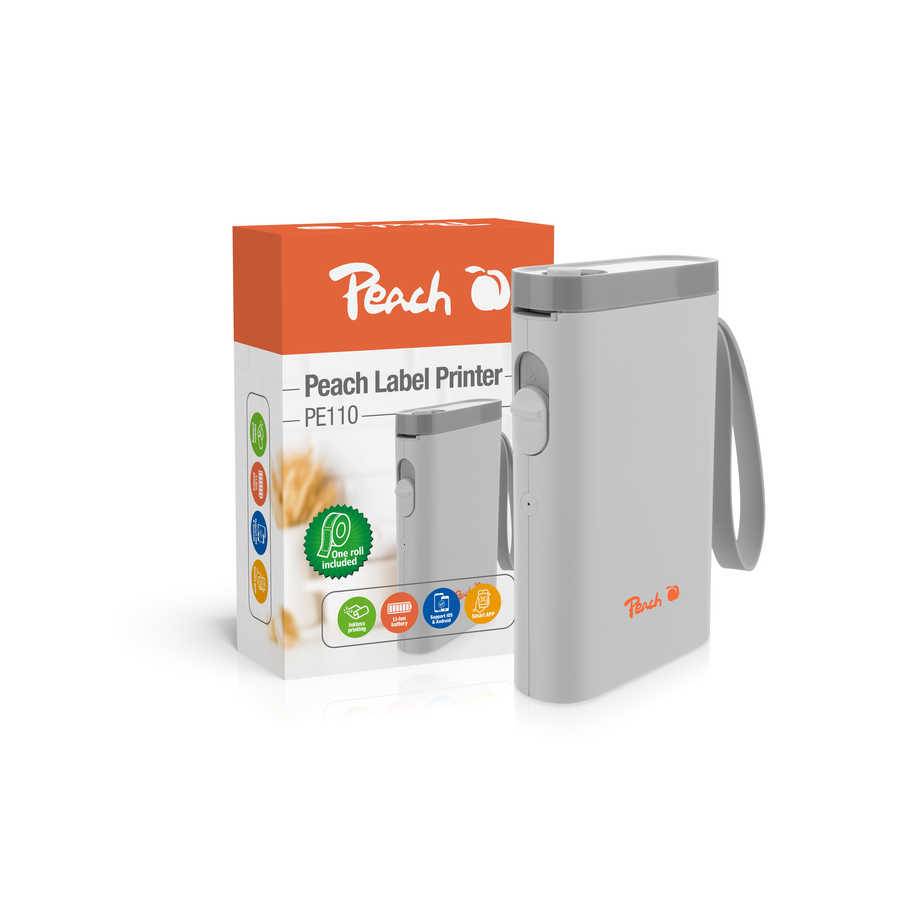 Peach Label Printer PE110 weiß retail - Etiketten-/Labeldrucker - Thermotransferdruck