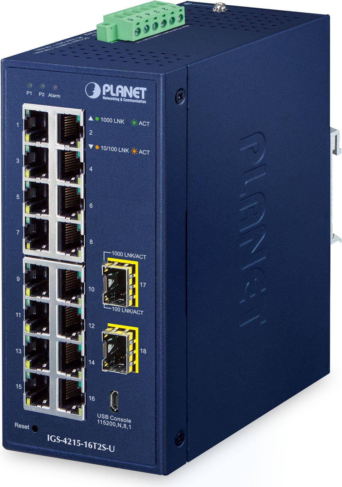 Planet Industrial Managed Switch IGS-4215-16T2S-U - Switch - 1 Gbps16-Port -