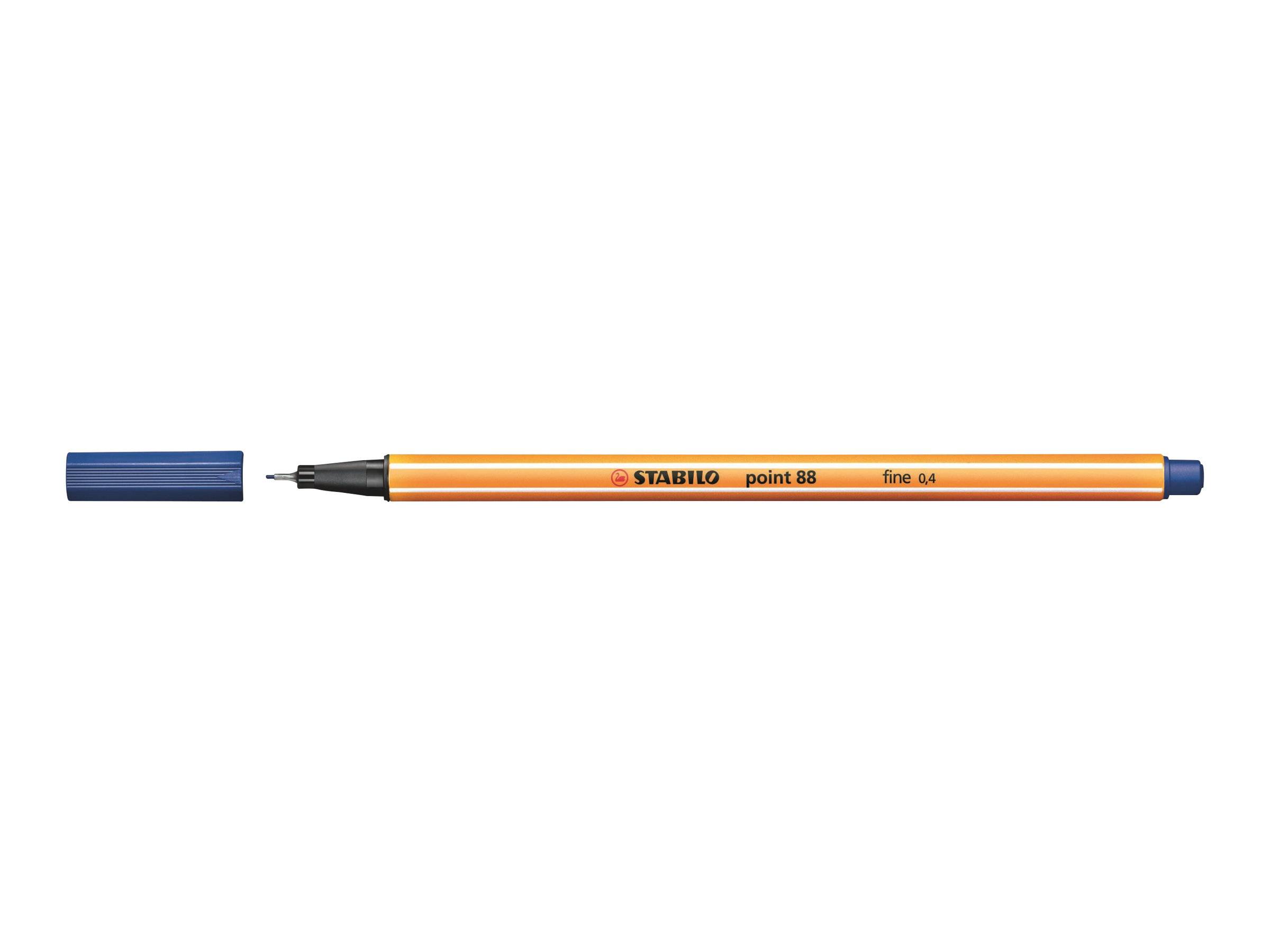 STABILO Finliner point 88 Strichstärke 0.4 mm blau Seckskant-Form mit Streifendesign