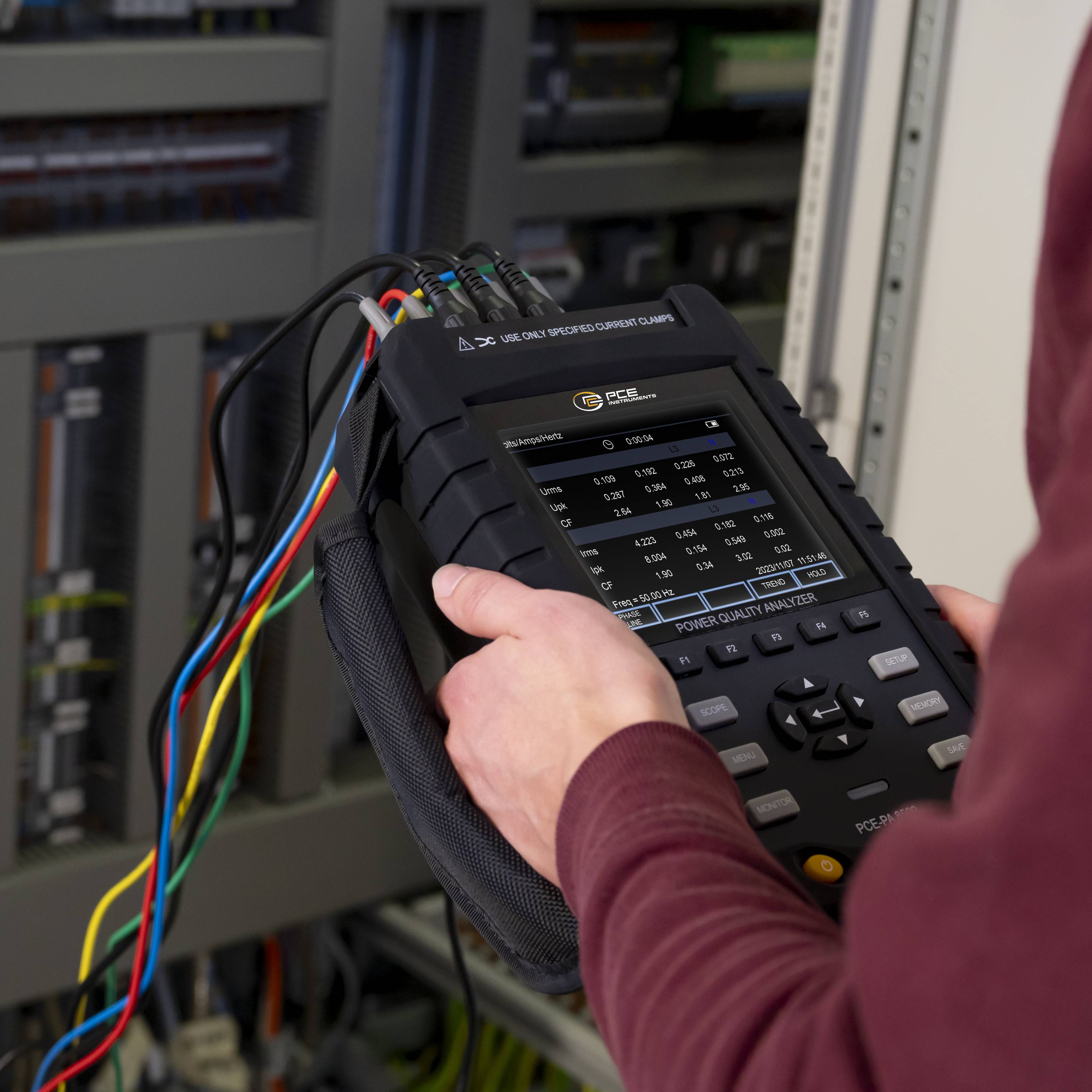 PCE Instruments PCE-PA 8500 HP Netz-Analysegerät 3phasig, 1phasig mit Loggerfunktion, inkl. Stromzangen, Energiemessungen