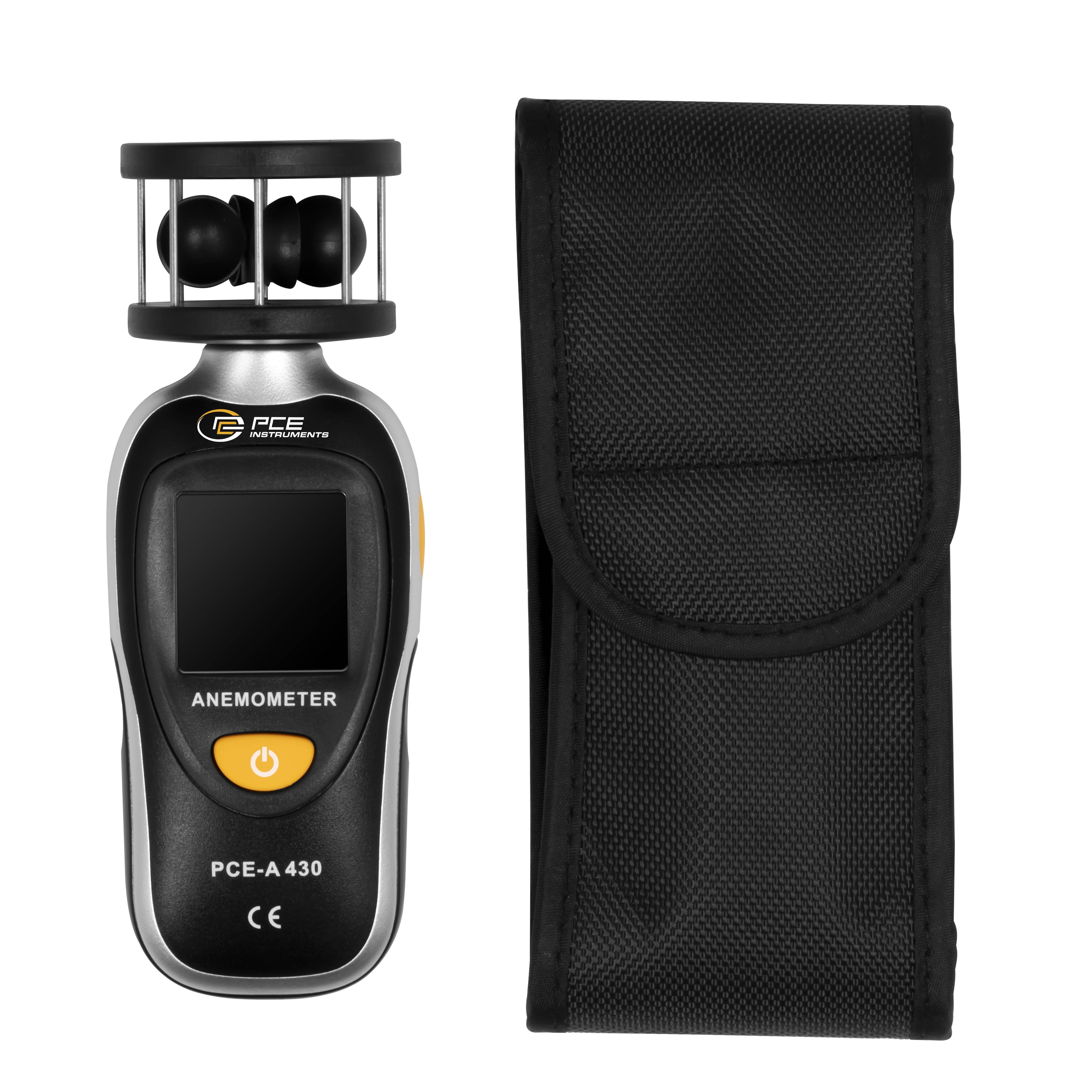 PCE Instruments Anemometer PCE-A 430 |0,7... 30 m/s |bis 105 km/h |kn |mph |C° |F° |Beaufort-Skala |MAX |AVG Anzeige