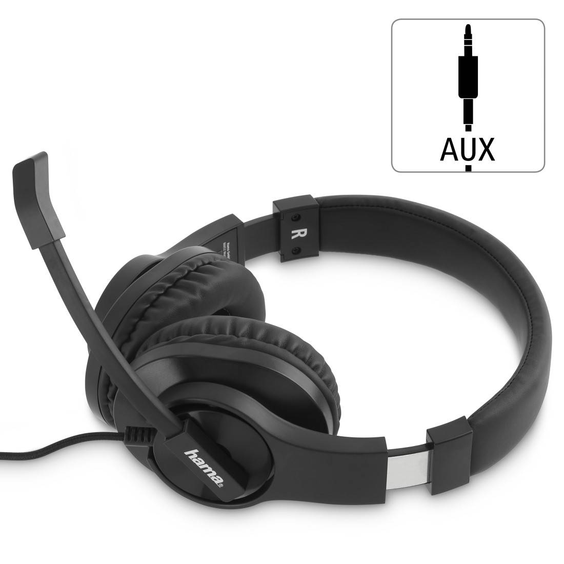 hama 00139926 PC-Office-Headset "HS-P350", Stereo, Schwarz