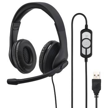 hama 00139924 PC-Office-Headset "HS-USB300", Stereo, Schwarz