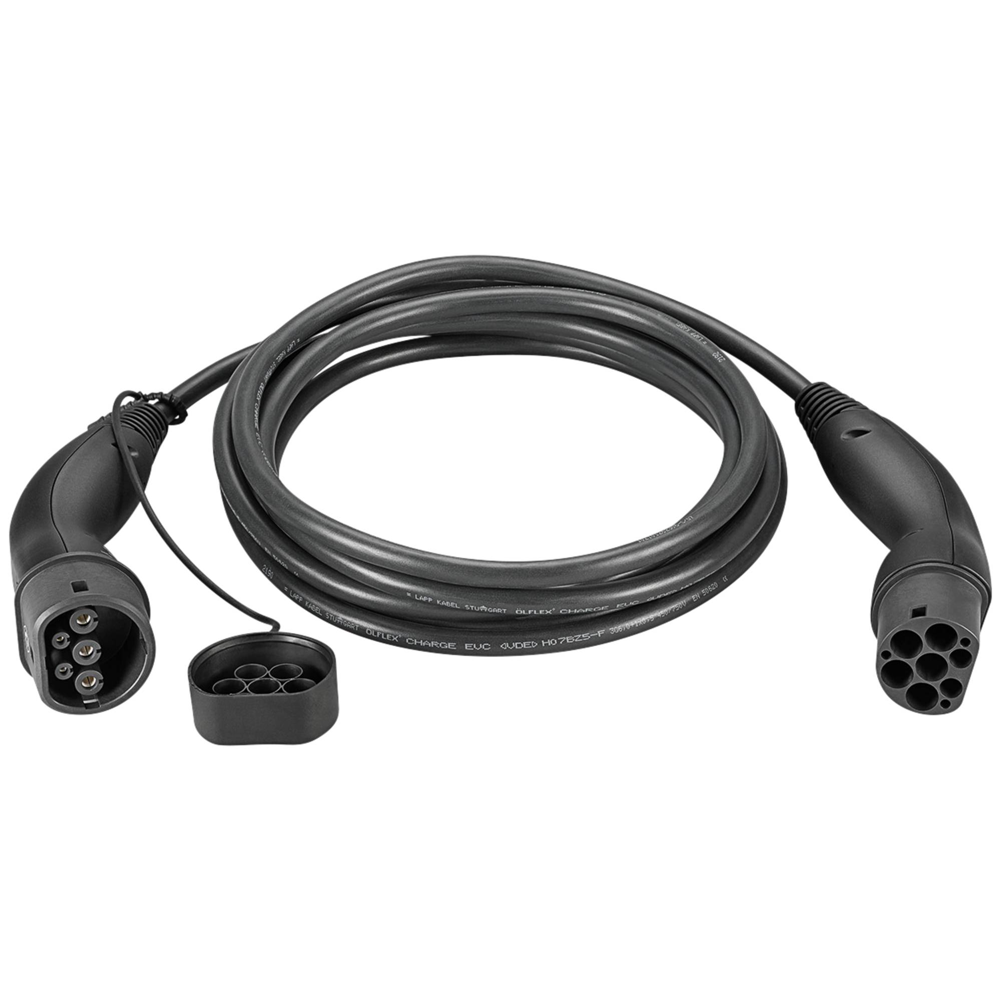 61780 LAPP Mobility Typ 2 Ladekabel für Hybrid & Elektroauto Mode 3 Kabel Typ 2 Stecker 7,4 kW 32A 1-phasig Schwarz 5m