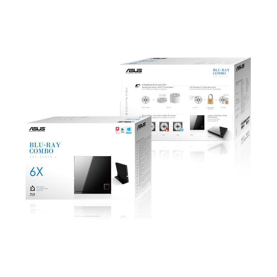 ASUS SBC-06D2X-U - Laufwerk - DVD±RW (±R DL) / DVD-RAM / BD-ROM - 6x - USB 2.0 - extern