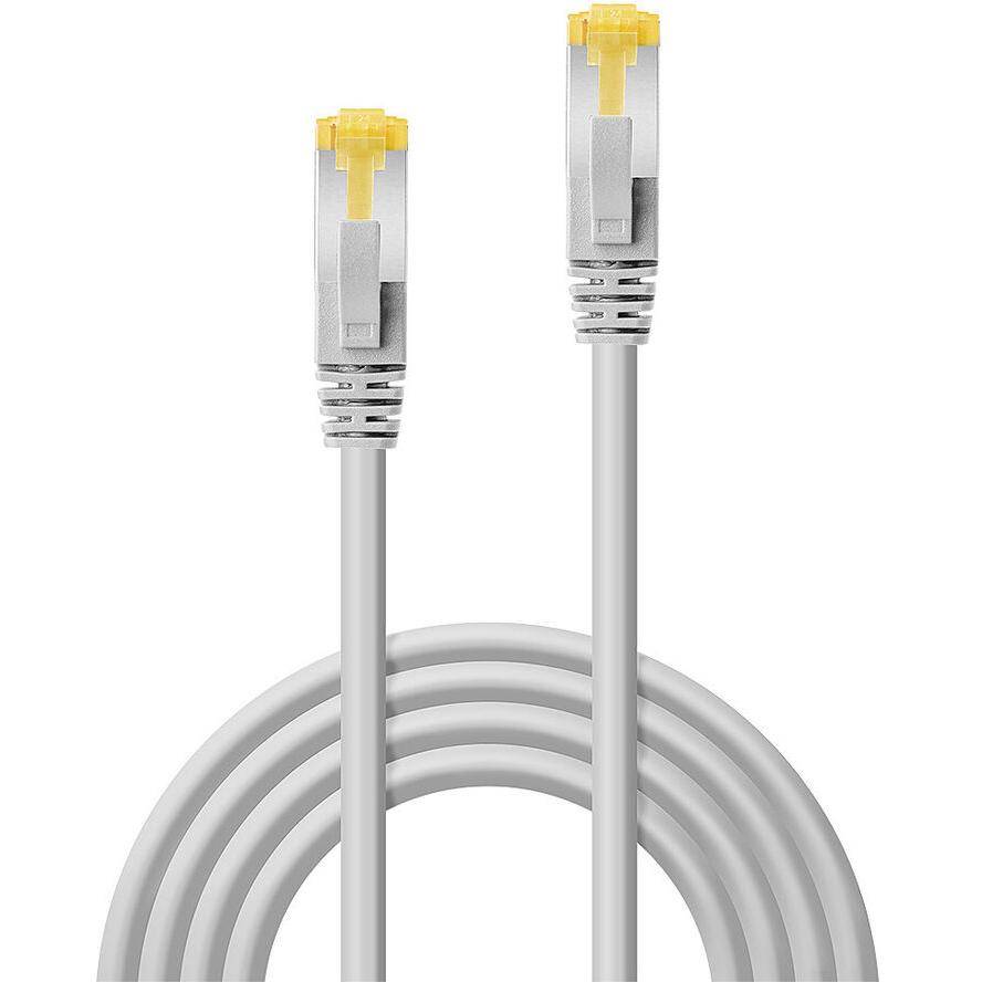 LINDY 47268 RJ45 Netzwerkkabel, Patchkabel CAT 6a (Rohkabel CAT 7) S/FTP 10.00 m Grau mit Rastnasenschutz 1 St.
