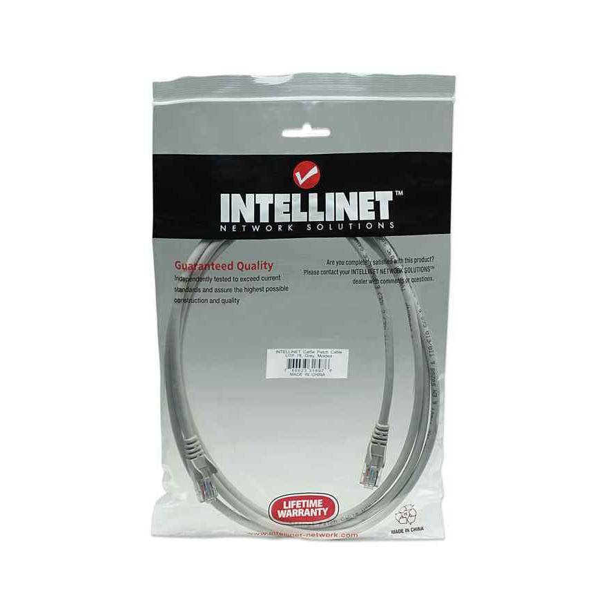 Intellinet 318976 RJ45 Netzwerkkabel, Patchkabel CAT 5e U/UTP 2.00 m Grau 1 St.