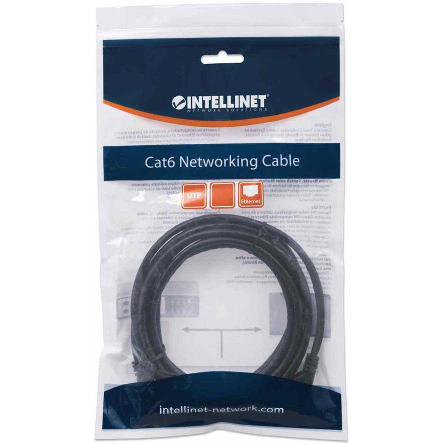 Intellinet 342063 RJ45 Netzwerkkabel, Patchkabel CAT 6 U/UTP 2.00 m Schwarz 1 St.