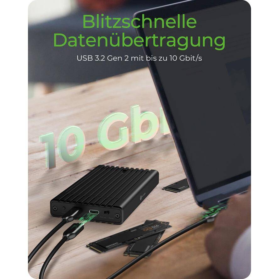 Geh. IcyBox mit Klonfunktion für M.2 NVMe SSDs USB3.2 Gen2 retail