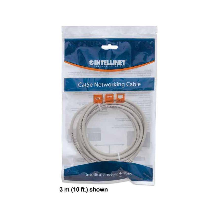 Intellinet 334129 RJ45 Netzwerkkabel, Patchkabel CAT 6 U/UTP 3.00 m Grau 1 St.