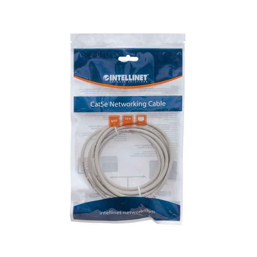 Intellinet 319768 RJ45 Netzwerkkabel, Patchkabel CAT 5e U/UTP 3.00 m Grau 1 St.