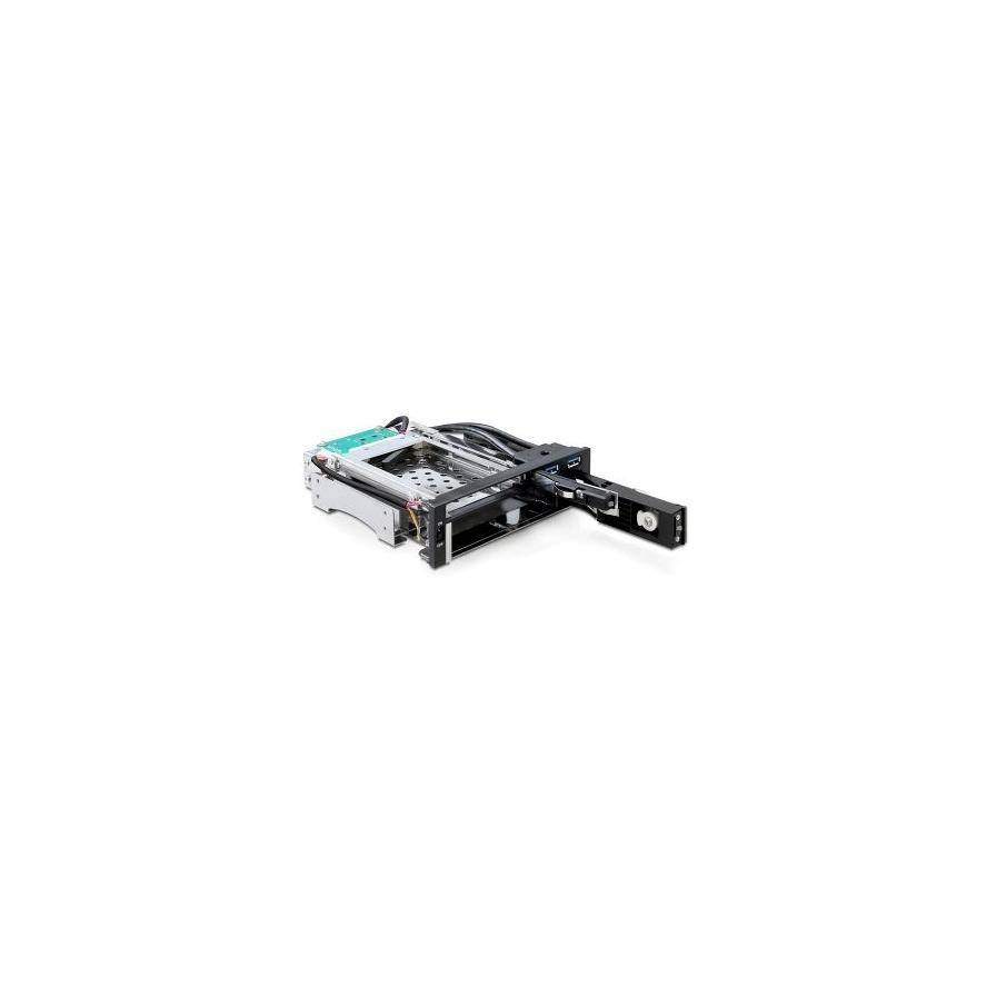 DeLOCK 5.25 Mobile Rack for 1 x 2.5 + 1 x 3.5 SATA HDD + 2 x USB 3.0 Ports - Mobiles Speicher-Rack - 2.5", 3.5" (6.4 cm,