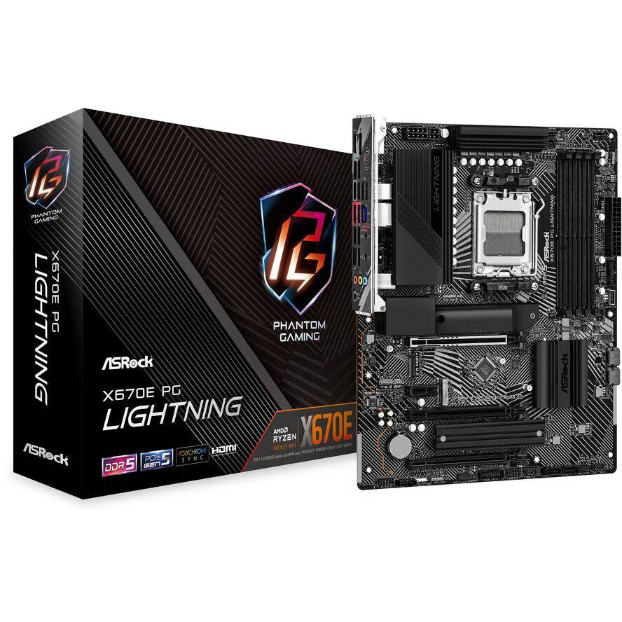 ASRock X670E PG LIGHTNING Mainboard Sockel (PC) AMD® AM5 Formfaktor (Details) ATX Mainboard-Chipsatz AMD® X670
