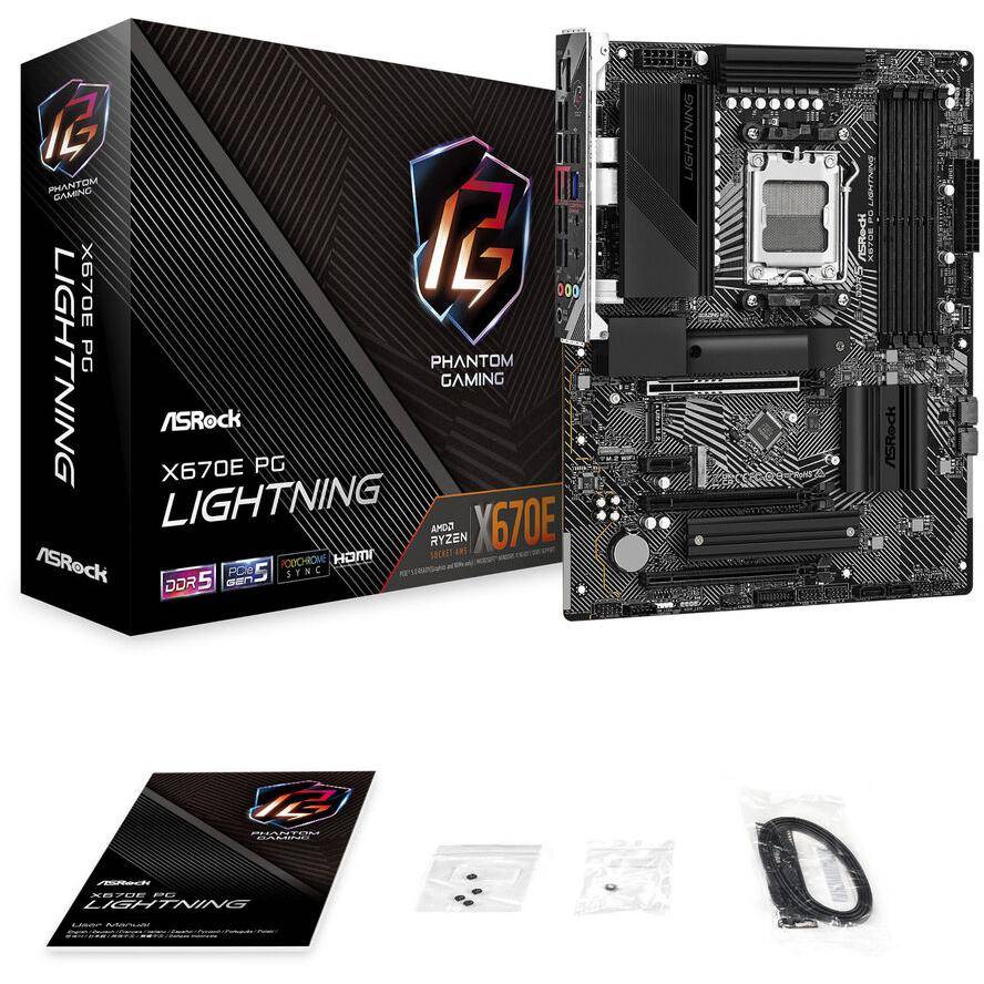ASRock X670E PG LIGHTNING Mainboard Sockel (PC) AMD® AM5 Formfaktor (Details) ATX Mainboard-Chipsatz AMD® X670