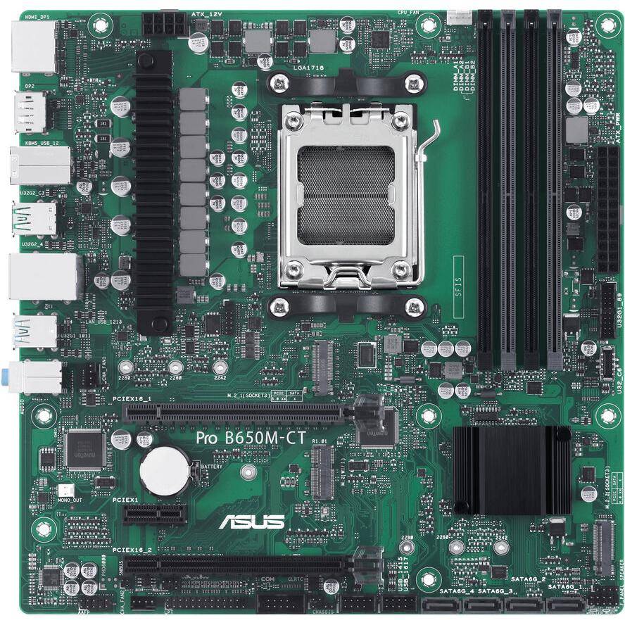 ASUS PRO B650M-CT-CSM - Motherboard - micro ATX - Socket AM5 - AMD B650 Chipsatz - USB-C 3.2 Gen2, USB 3.2 Gen 2, USB 3.