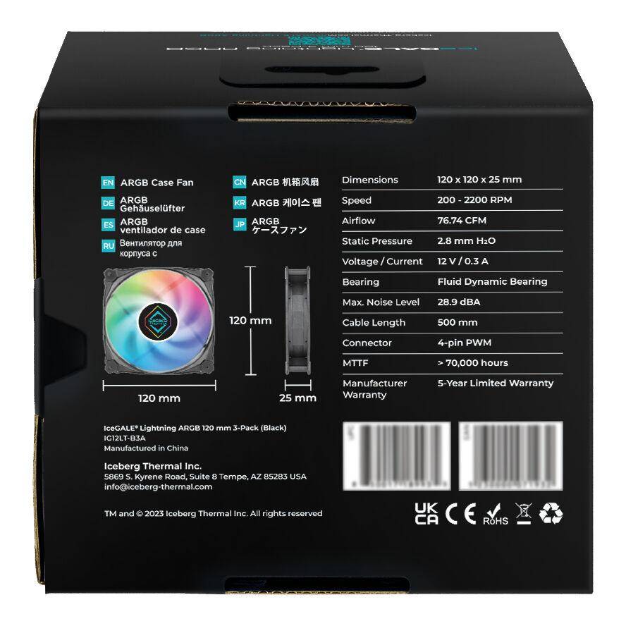 ICEBERG THERMAL IceGALE Lightning ARGB Gen2.0 120mm (3 Pack)
